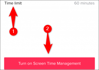 Tap "Time Limit," choose a time limit, and then tap "Turn on Screen Time Management."