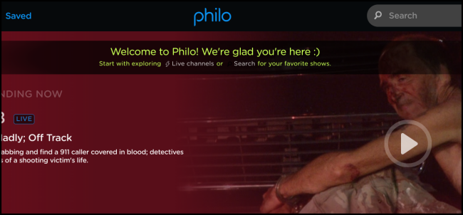 The "Welcome to Philo" page.