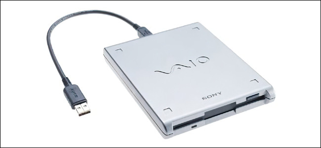 A Sony VAIO USB floppy drive.