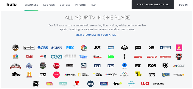Hulu's Live TV Lineup