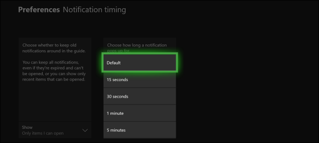 Xbox One Notification Duration