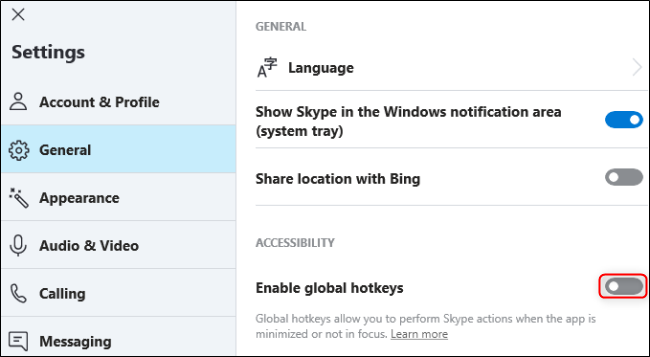 skype for business mute hotkey