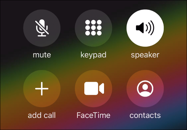 The call Menu on iPhone.