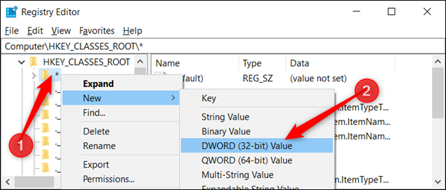 Right-click the key and choose New > DWORD (32-bit) Value. Name the DWORD DefaultDropBehavior.