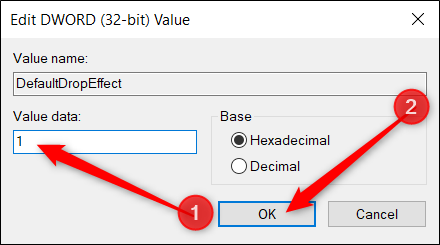 Set the Value Data box to "1" and click "OK."