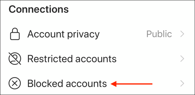 Tap "Blocked Accounts."