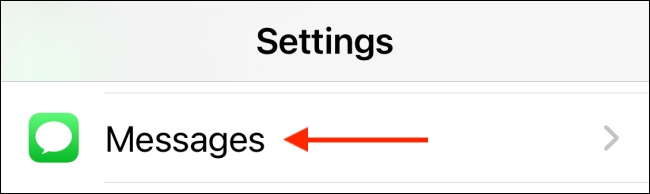 Tap Messages from Settings App