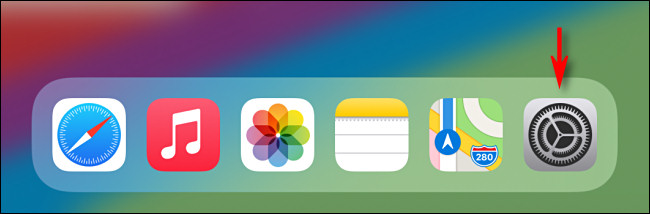Tap the gray Settings app icon on iPad - iPadOS