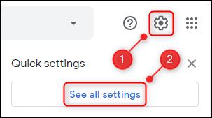 The Settings cog and the "See all settings" button.
