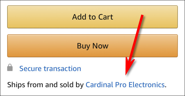 A listing for a product "Sold from and Shipped by Cardinal Pro Electronics" in the Amazon App.