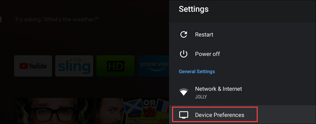 Select "Device Preferences."
